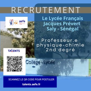 Offre d'emploi - Professeur.e de Physique-Chimie