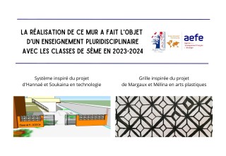 Les élèves de 5ème dessinent un portail pour l'établissement.