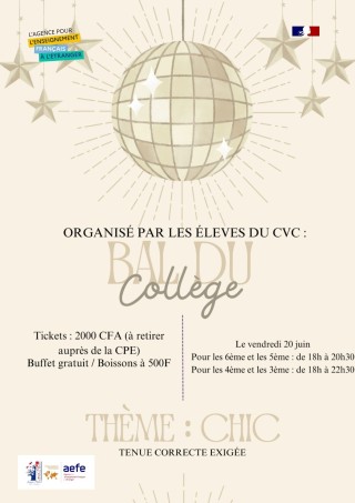 Bal de fin d'année du collège - organisé par le CVC